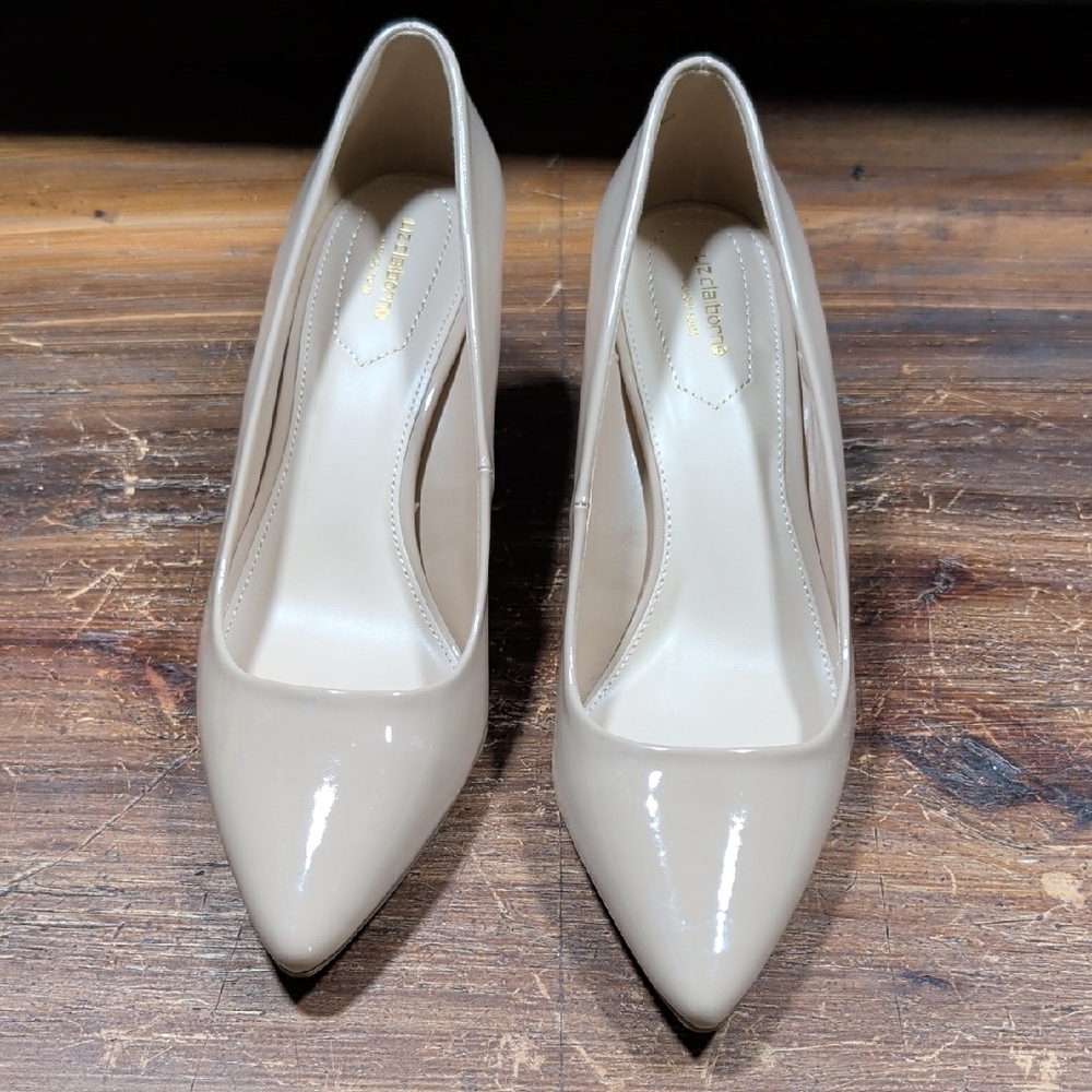 Liz Claiborne Nude Patent Leather Heels Size 11